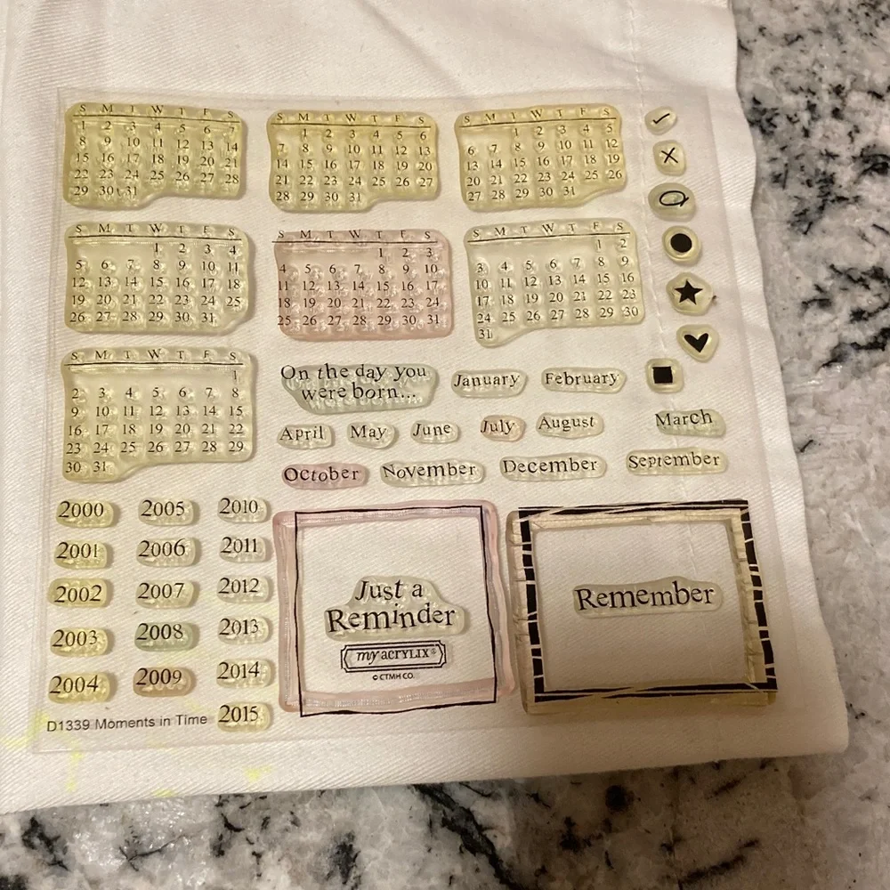 Close to my Heart Decorative Alphabet, Number, and Calendar Clear Stamps